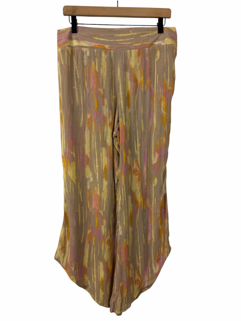 Free People Dancing Days Pants Gauze Flowy Pink Yellow Size Medium - Picture 2 of 10